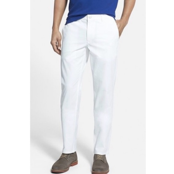white slim chinos